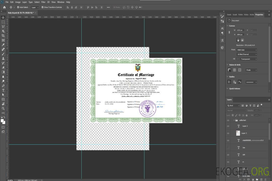 Modèle Word et PDF de certificat de mariage en Équateur template Modèle Word et PDF de certificat de mariage en Équateur template